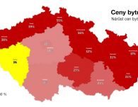 ceny bytů v ČR mapa